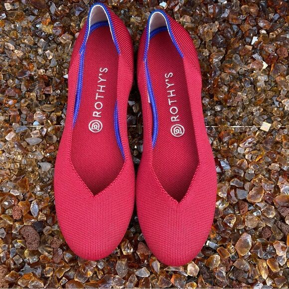 Rothy's Red The Flat Slip On Shoe. Size 9.5. NWOT! Retail $129 - Picture 2 of 6